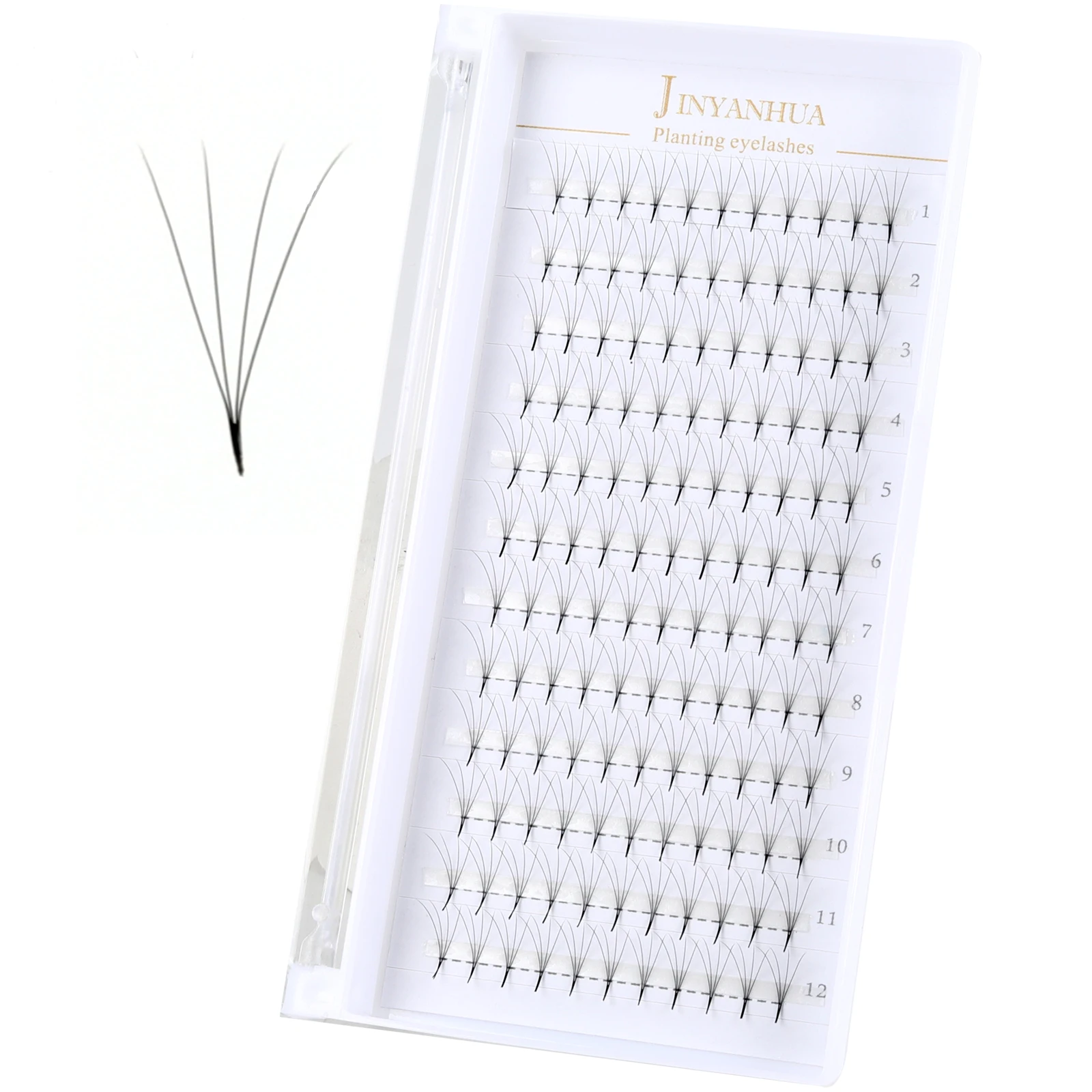 3D4D5D6D7D8D10D12D Premade Fans Lash Extension Pointy Thin Base Volume Lashes Fan Ultra-Soft Sharp Base Pre made Fans 0.05