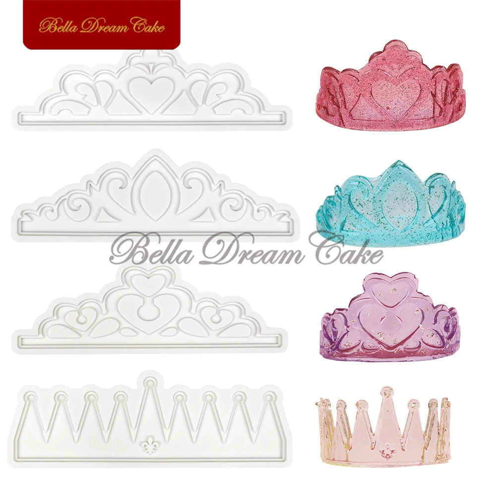 3D Royal Crown Design Fondant Silicone Mold Sugarcraft Chocolate Mould DIY Gumpaste Clay Molds Cake Decorating Tools Bakeware