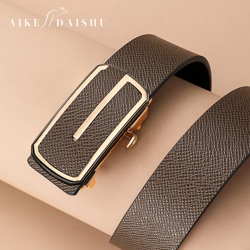 G letter Automatic Buckle Belts Men Luxury Famous Brand Designer Coffee Full Genuine Leather Fashion Exquisite Ceinture Homme