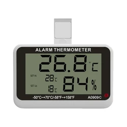 Digital Thermometer Hygrometer Automatic Electronic Temperature Humidity Monitor Large LCD Screen High/Low Temperature Alarm