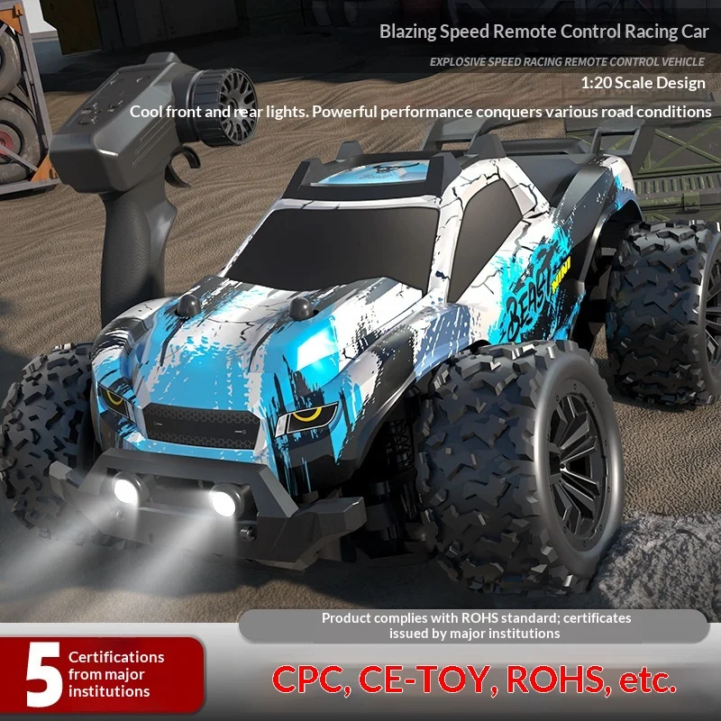 Sg318 Rc Monster Truck 1:20 Full Scale High Speed All Terrain Off Road Racing Vehicle With Front Rear Led Lights Toy For Kids