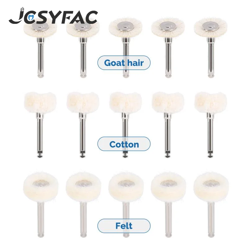

5 PCS/Pack Dental Polishing Brush Wheel 2.35mm RA Polisher Felt Cotton White Goat Hair For Low Speed Handpiece Dentistry Tool