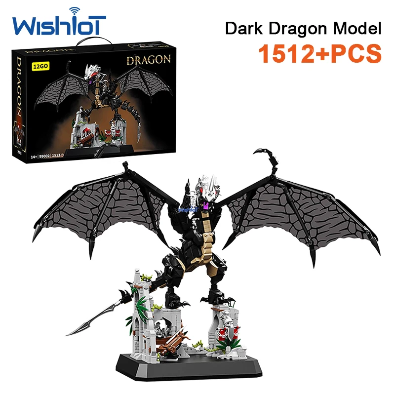 

99002 1512pcs Epic Dual Dragon Model Animal Bricks Set Building Blocks Toys for Kids Boys Girls Birthday Holiday Gifts