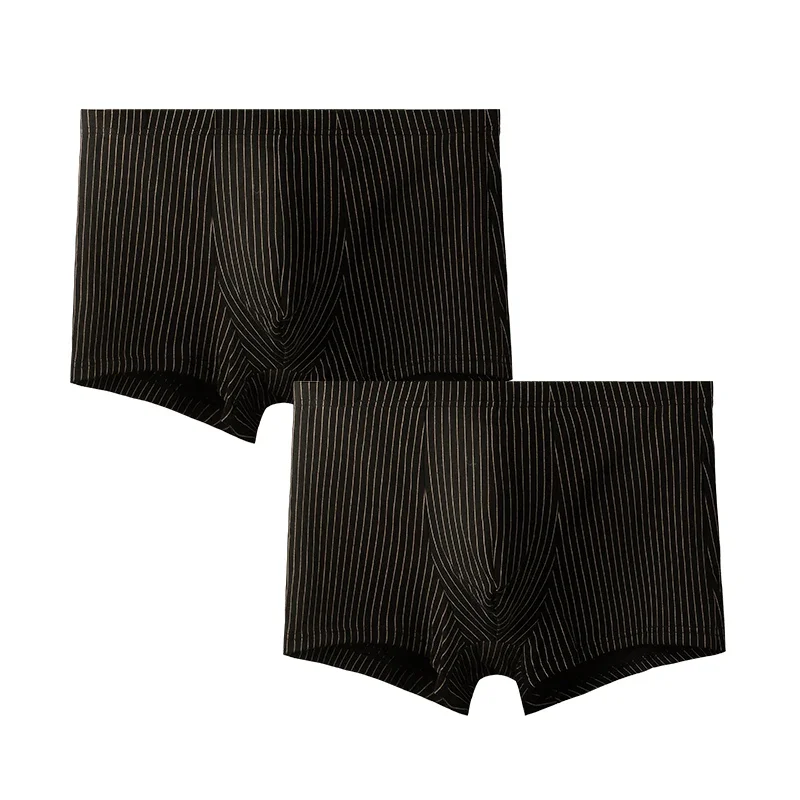 2PCS Men's cotton underwear - Simple summer lightweight style, comfortable and breathable, straight-leg shorts