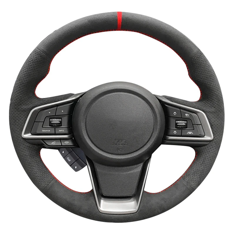 Car Steering Wheel Cover Anti-Slip Suede Leather Braid Car Accessories For Subaru Forester 2019 Ascent 2019 Crosstrek 2018-2019 - Image 2