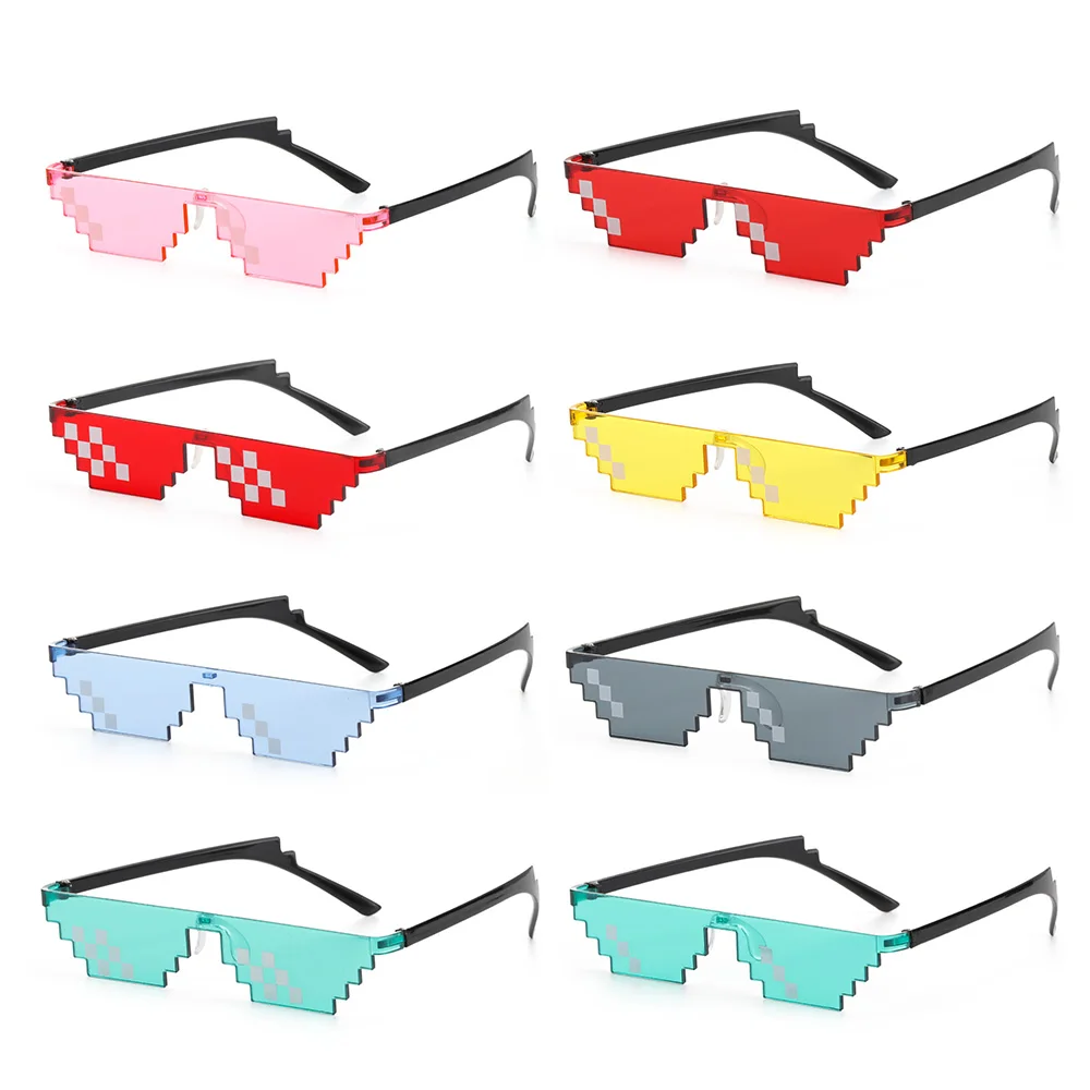 Pixel Mosaic Sunglasses Men Women Funny Retro Fashion Eyewear Unisex Birthday/Party Cosplay Gamer Robot UV400 Sun Glasses