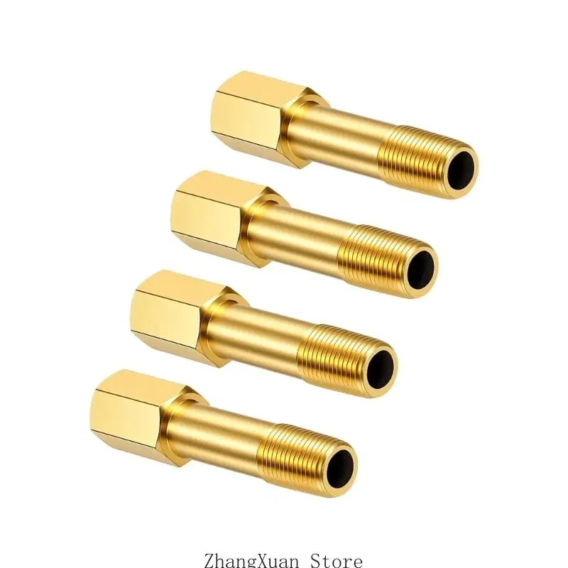 1/8 Rohradapter aus Messing mit Gewinde, langes Nippelrohr für Reparaturarbeiten und Erweiterung 3XUF – Detail 2