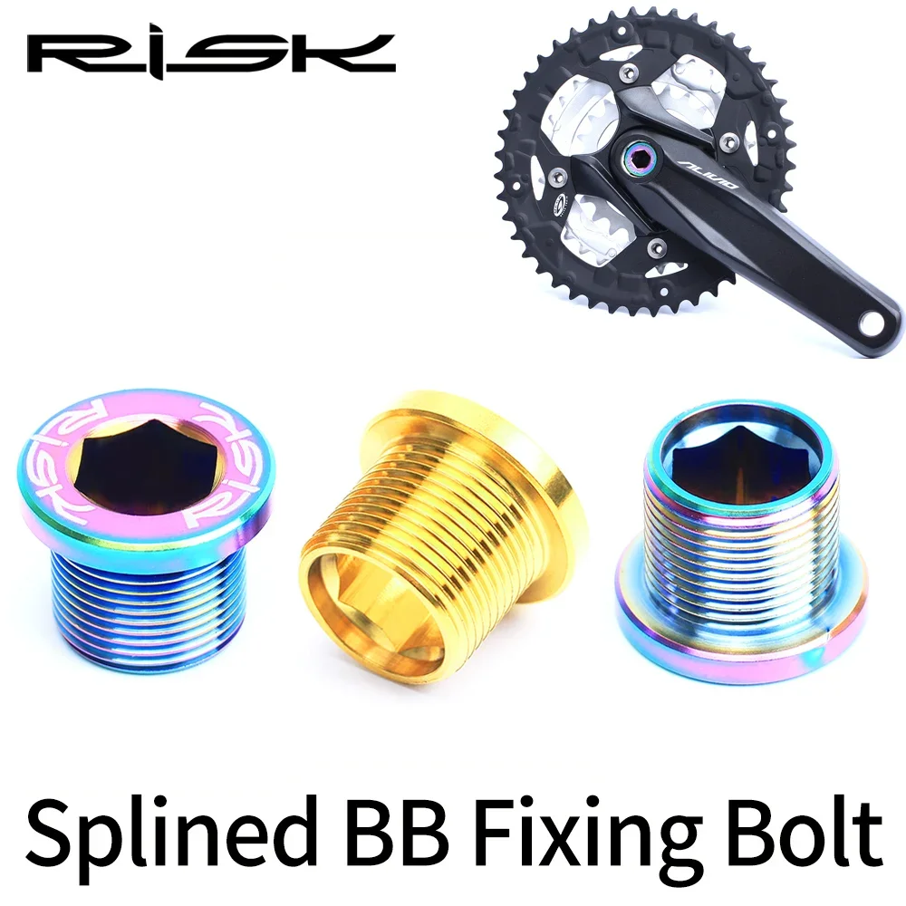 RISK M15x12 MTB rueda de cadena de bicicleta Octalink tornillo de enlace bicicleta estriado BB soporte inferior perno de fijación manivela brazo cubierta antipolvo