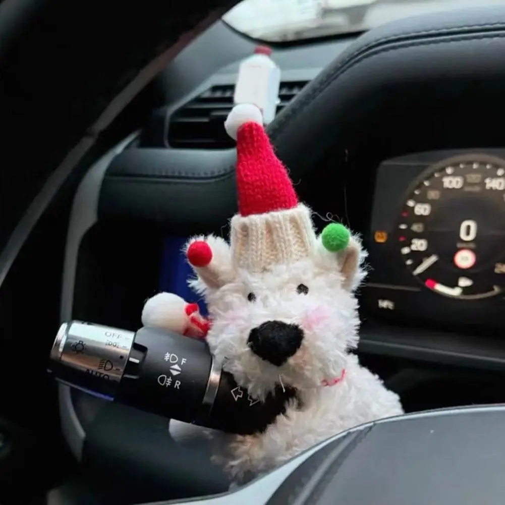Decoración de embrague de muñeco de peluche de cachorro, decoración de interruptor de señal de giro de limpiaparabrisas de coche, accesorios interiores de coche de muñeca de limpiaparabrisas de perro kawaii