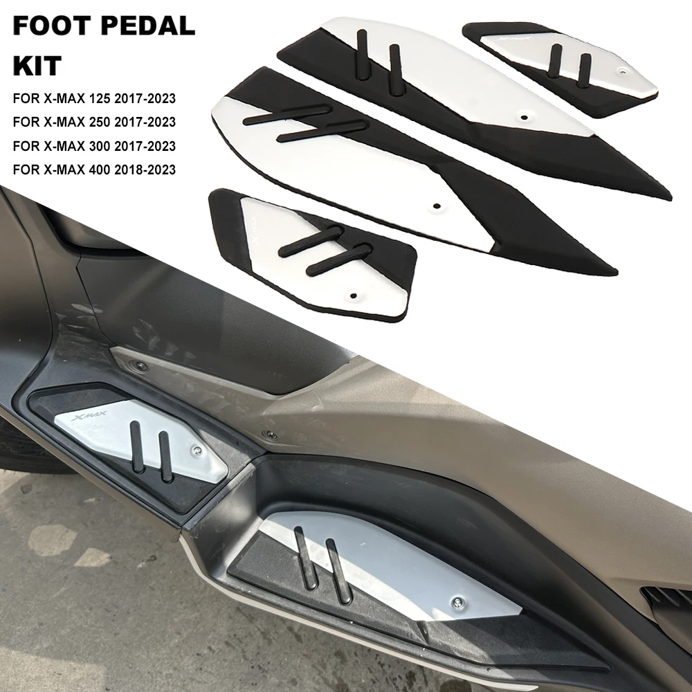 

New Motorcycle For YAMAHA XMAX 400 300 250 125 Pedal Non-slip Foot Pad Pedal aluminum+rubber X-MAX125 X-MAX250 X-MAX300 X-MAX400