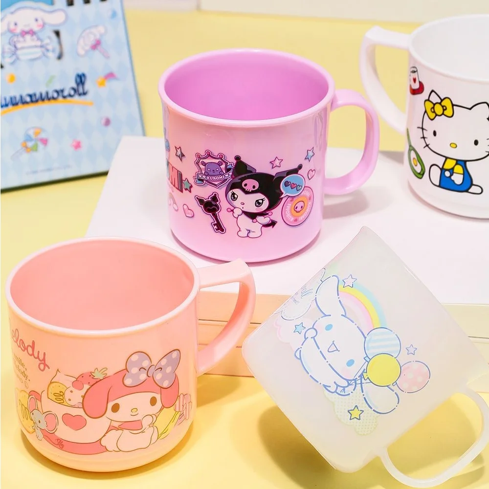 1pc Cute Cinnamoroll Kuromi Melody Cartoons 240ml Drinking Cup with Straw Slot - Durable Vinyl Spill-Proof Lid