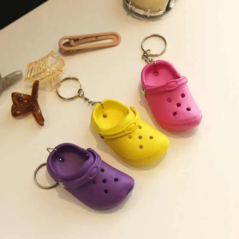 9 piece cute Mini Slippers Small Holes Shoe  Accessories  boy girl Backpack Small Shoe Buckle Pendant Car Keyring  Adorn