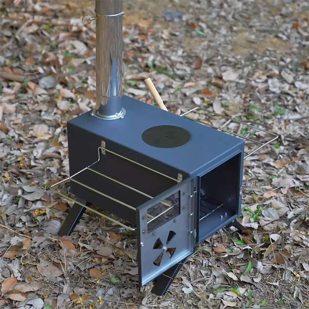 Camping Cooking Fire Stove - Outdoor Portable Cooking Black Iron Stove