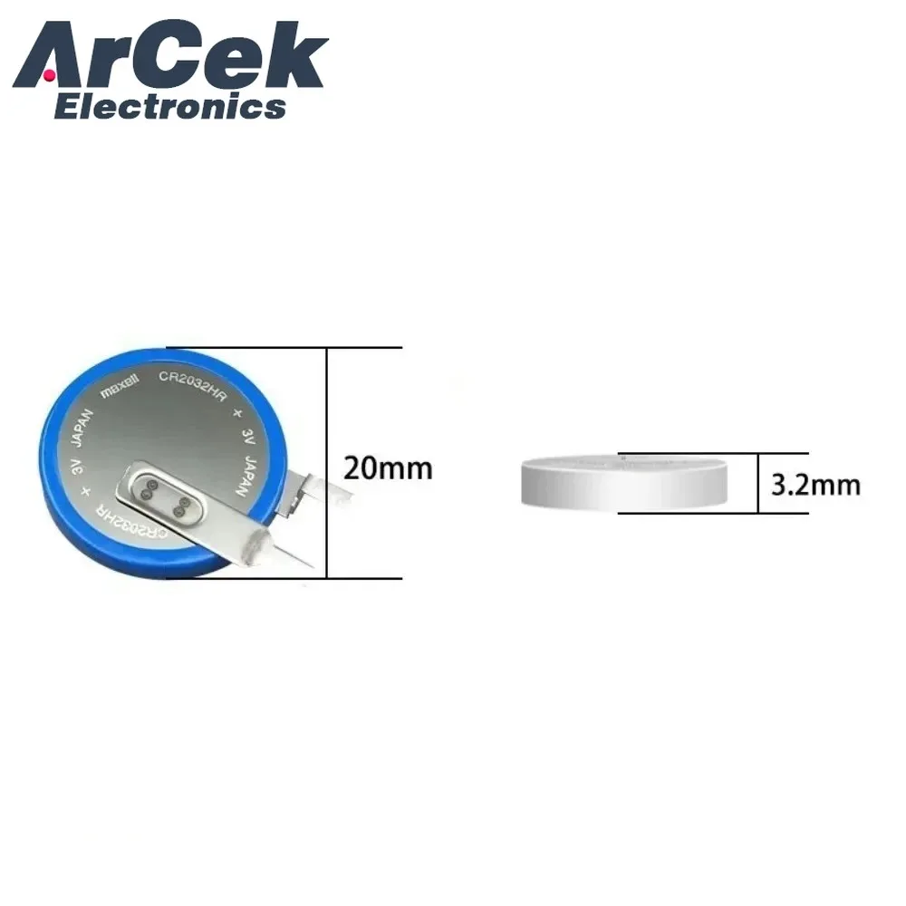 2PCS Maxell CR2032HR Automobile Tire Pressure Detection Battery High Temperature Resistant Working Temperature -40 ° C To +125 °