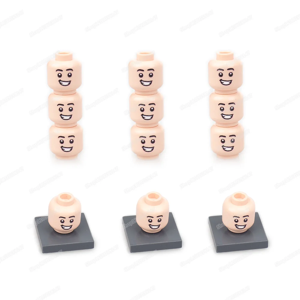 3626 Figures Head Expressions Printing Gap Teeth Crooked Smile Pattern Building Block Moc Emotions Accessories Models Gifts Toys