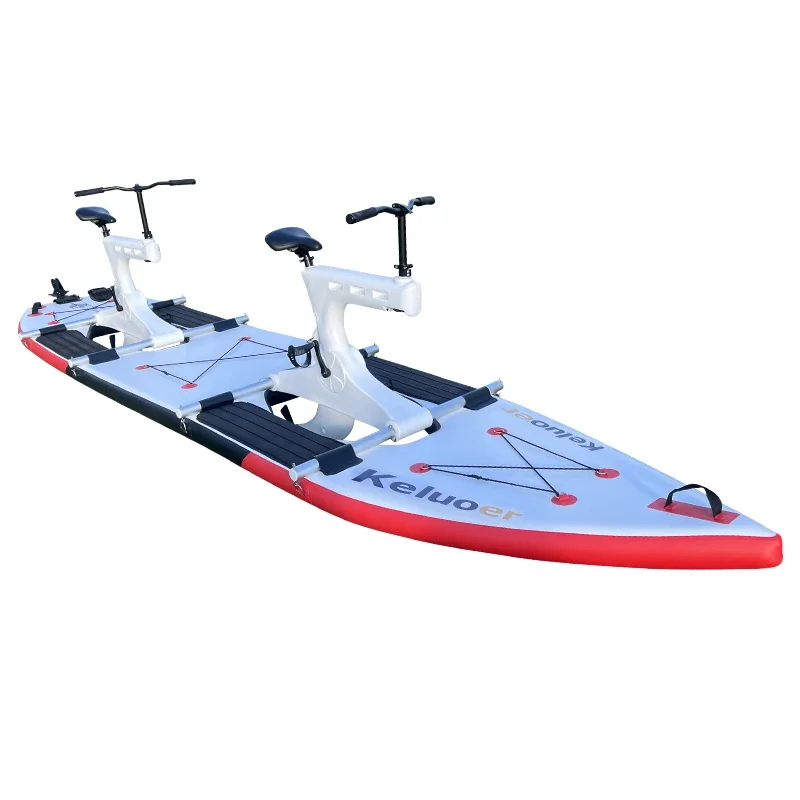 Custom made High Quality Sea Inflatable water bike with flat SUP pontoons