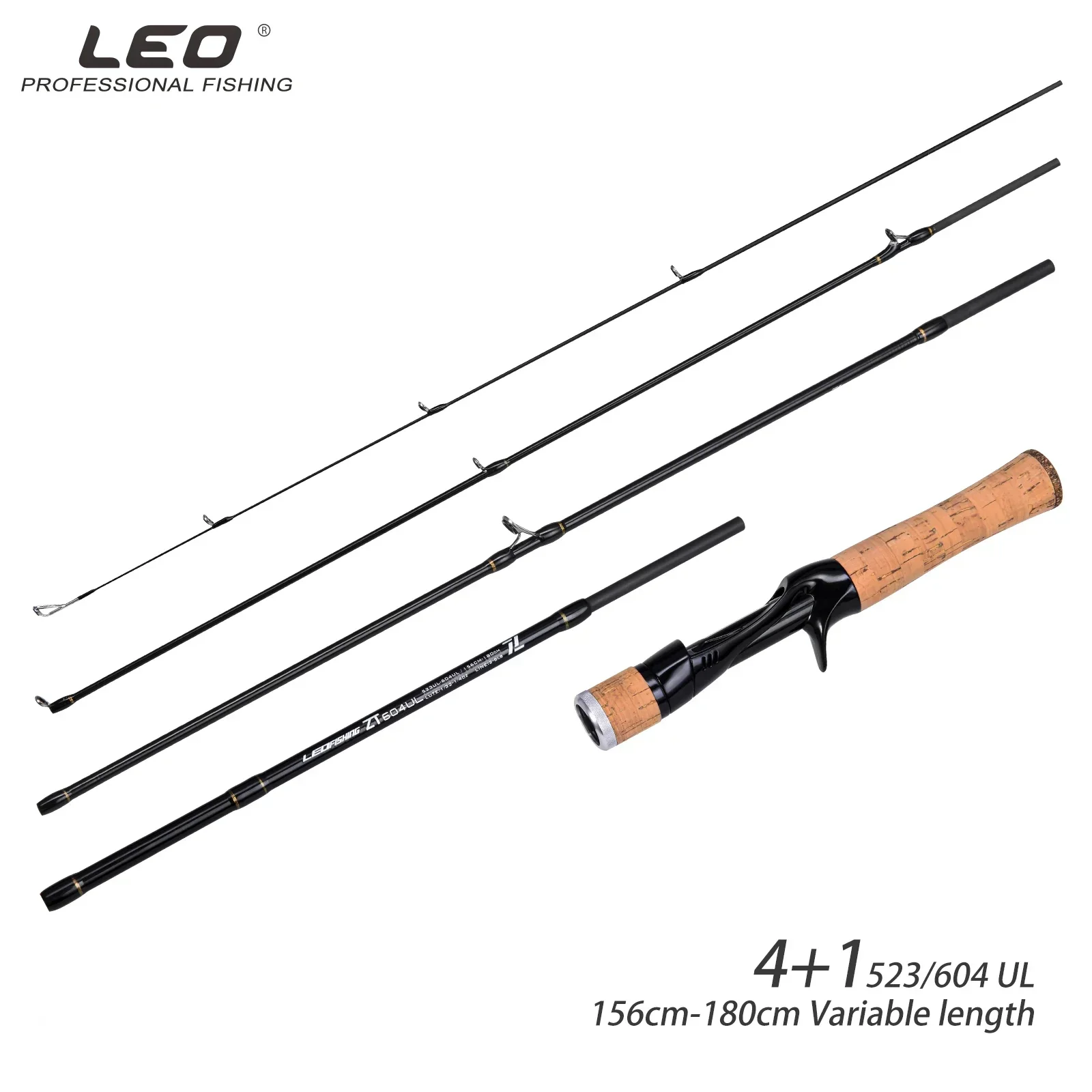 LEOFISHING Carbon Lure Spinning Casting Fast UL Bait 4+1 523/604 Ultra Lightweight Fishing Rod 1.56M&1.8M Fishing Accessories