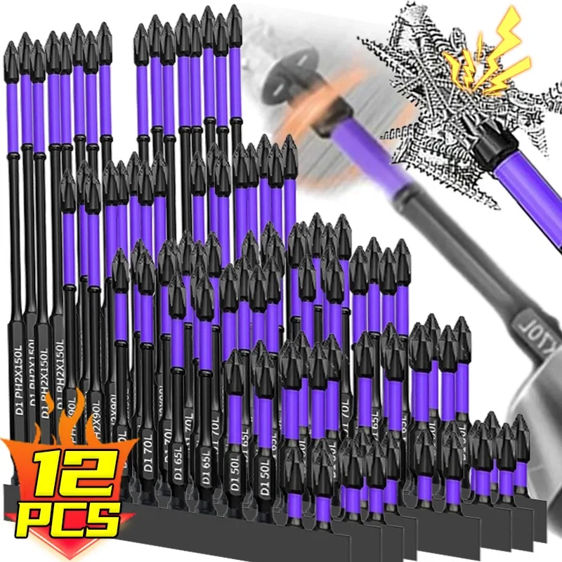 

Strong Magnetic Impact Bit Anti-Slip Long Screwdriver Drill Hex Shank Cross Impact Driver Bit Electric Phillips Screwdriver Tips