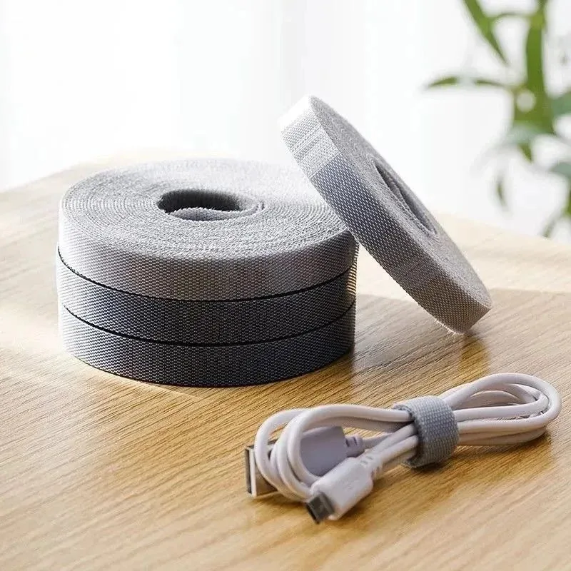 Data Cable Storage Artifact Velcro Reusable Cable Tie Nylon Free Cut Desk Wire Organizer Cable Binding Tape