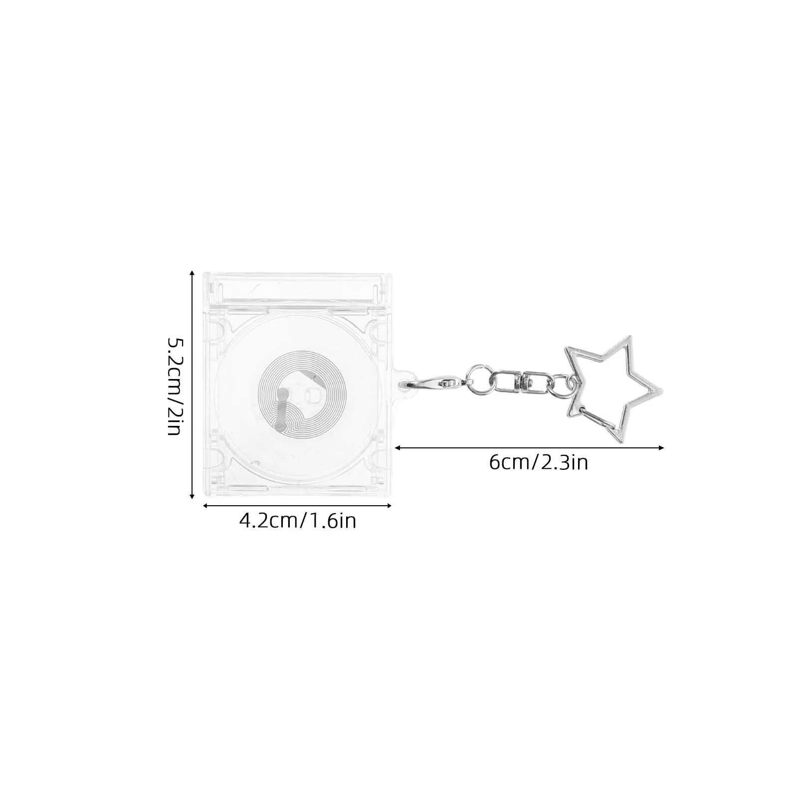 10Pcs Transparent Mini Album Keychain Clear Cd Case Pendant Mini Cd Organizer Perfect Fan Souvenir Party Favor