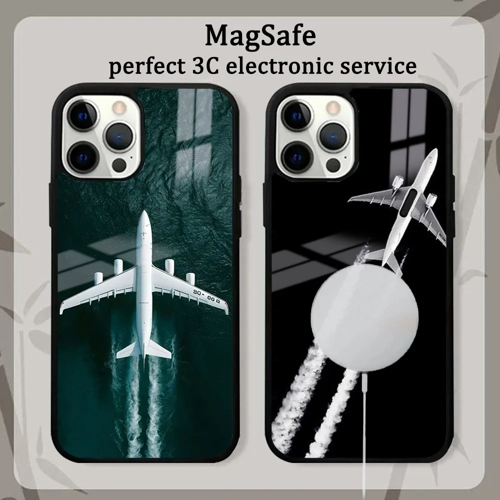 

Aircraft Airplane Cool Phone Case For IPhone16 15 14 13 12 11 Pro Max Plus Mini Mirror Magnetic Cover