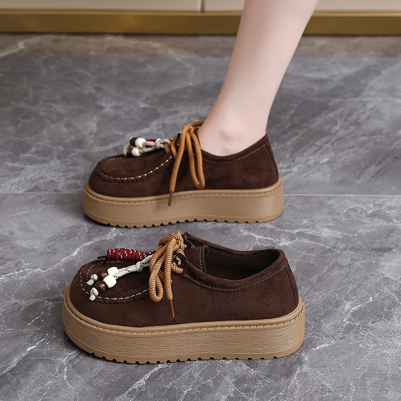 

2025 NEW Comfortable Thick Bottomed Retro Style Casual Flat Shoes Soft Bottomed High-quality Hot-selling Single Shoes
