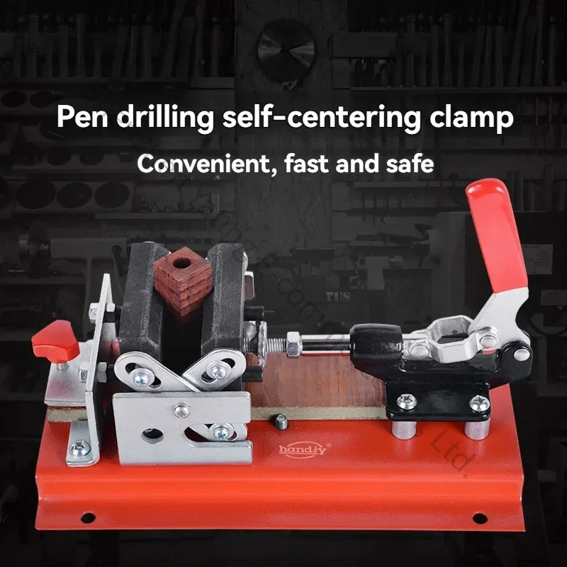 Drilling fixtures for bench drills; self-centering bench vises, bench drill aids, and quick-drilling flat-nose pliers