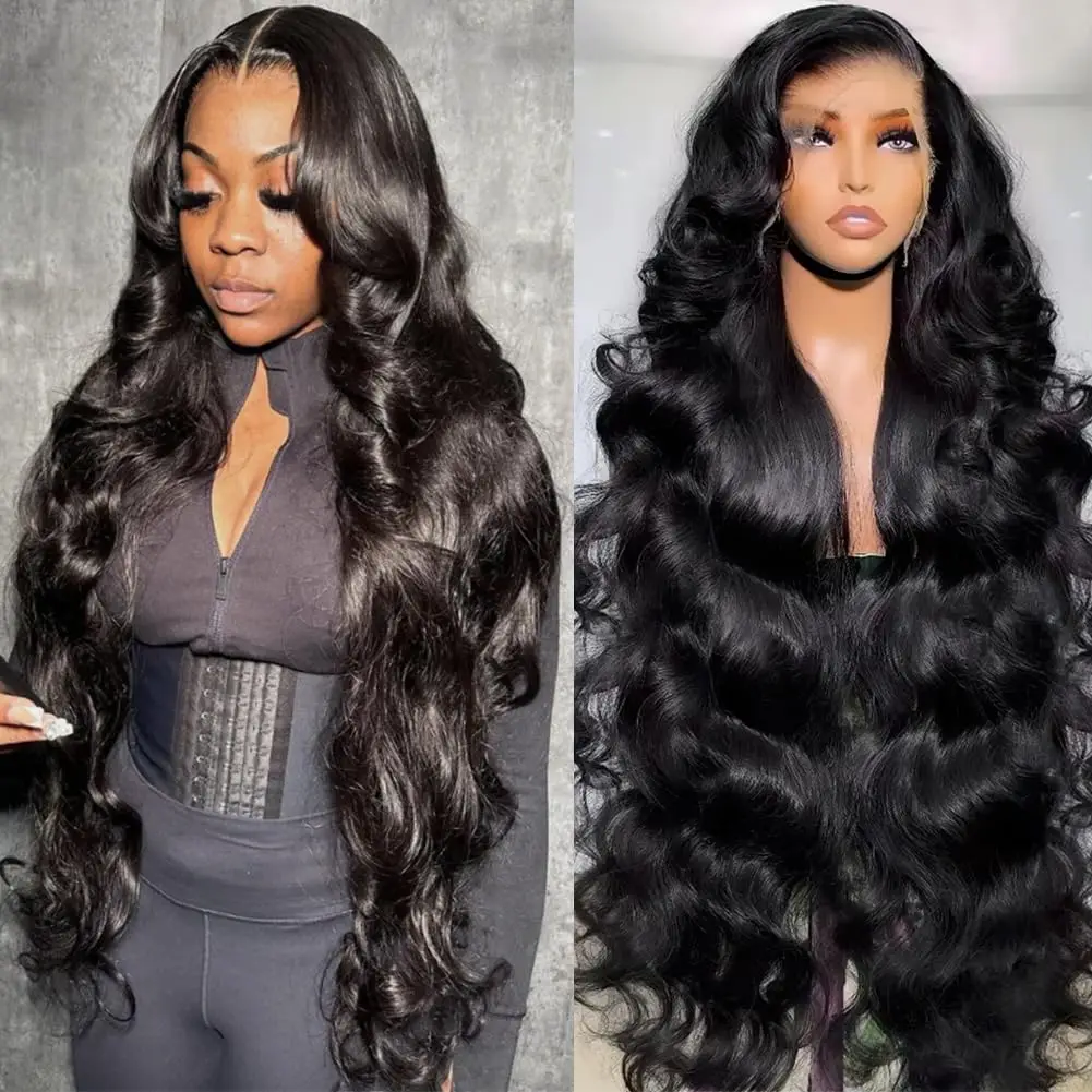 4x4  Closure Wig 360 Human Hair Lace Frontal Wig 30 32  34 Inch Lace Front Wig   13x4 13X6 HD Lace Frontal Wig Body Wave