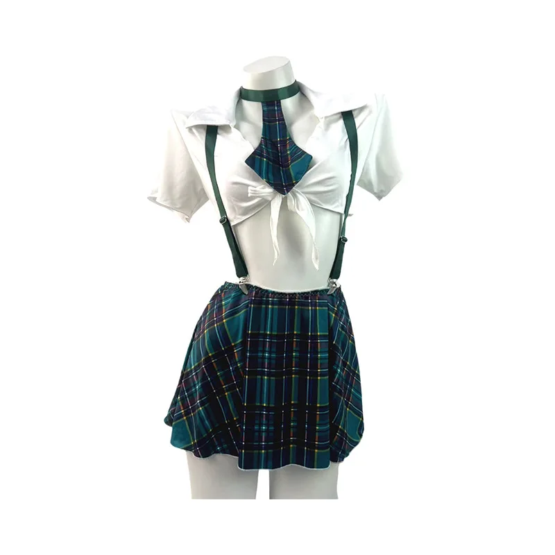 

Оптовая продажа: Сексуальный женский комплект из двух предметов для ролевых игр — костюм школьницы, эротическое белье для взрослых, стильное платье с бретельками и юбкой