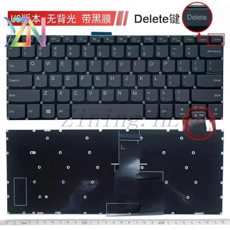 K43C-80 for Lenovo V330C-14, YOGA 520-14 keyboard, V330-14IKB, Xiaoxin 14 2019. DEL key