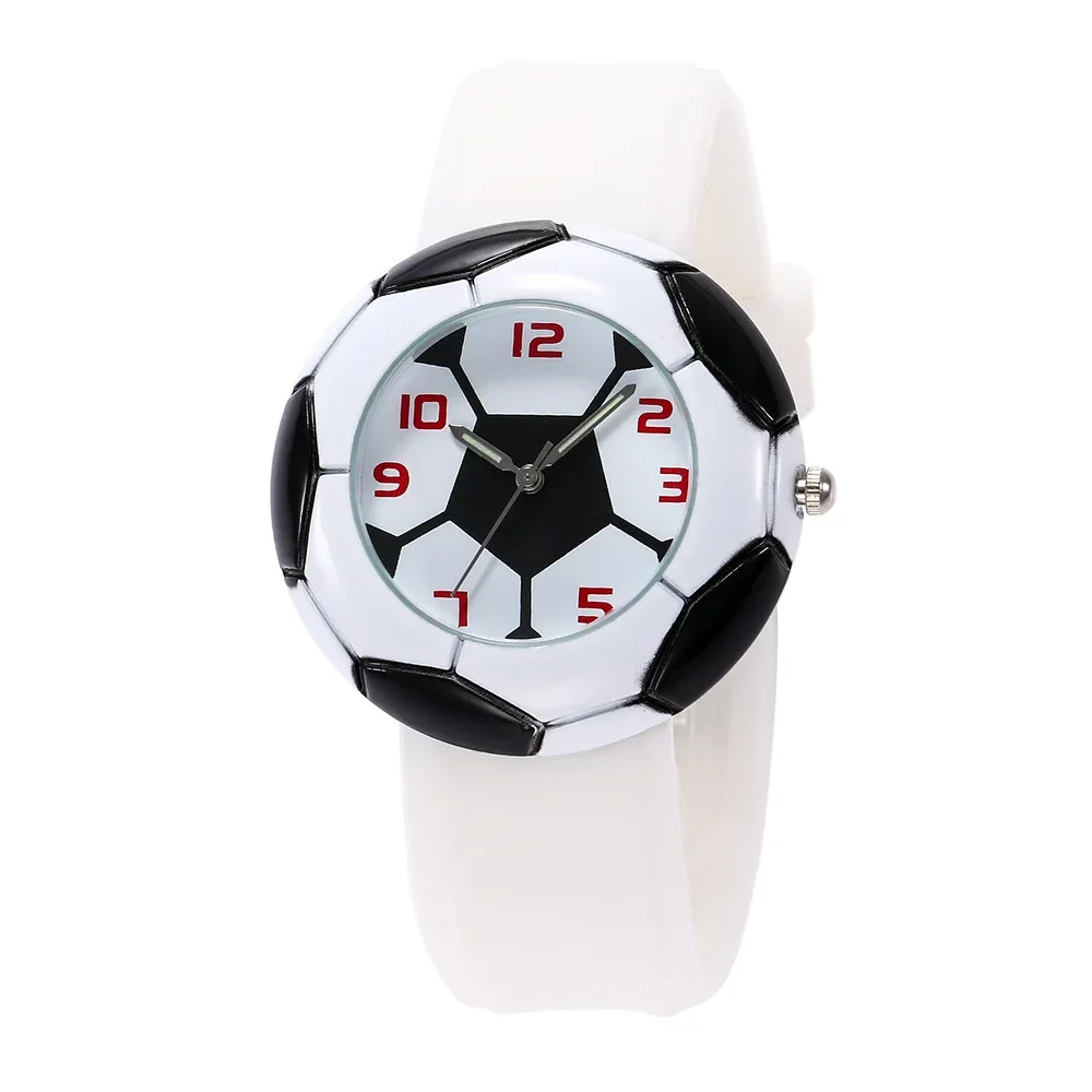 Reloj de cuarzo con patrón de fútbol, cronógrafo deportivo con correa de silicona, Unisex, regalos de cumpleaños