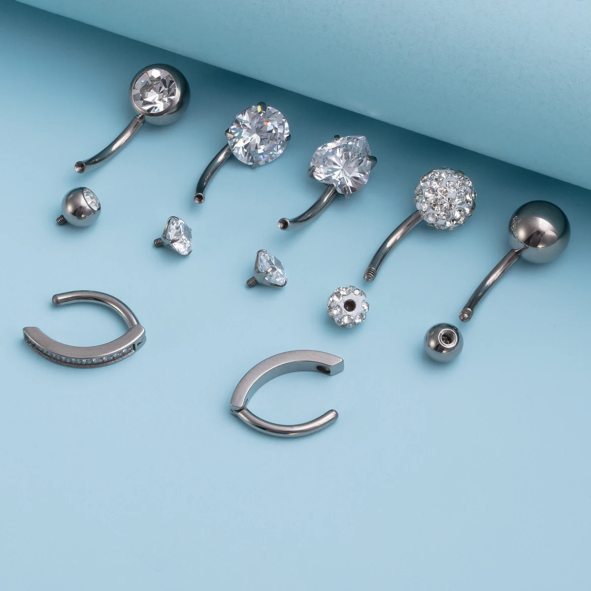 F136 Solid Titanium G23 Belly Button Ring with Heart