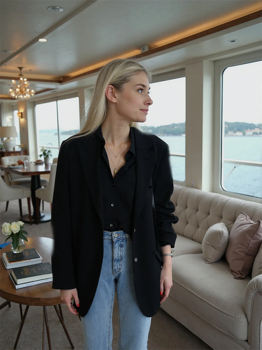 

Blazer Oversize Women Sensation Wine Turn Down Warm Quality Outer Pleated Split Party Looks Bandage Coarse Textile Texture Hot