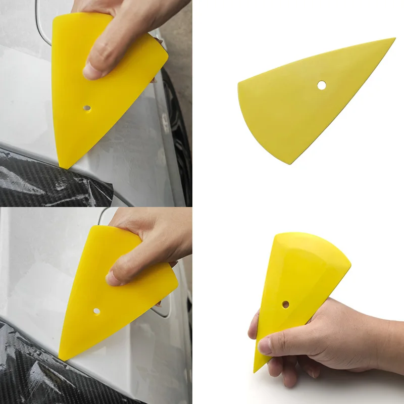 1Pc Yellow Contour Squeegee for Car Vinyl Film Window Tinting Tool Go Corner Card Scraper Decal Sticker Foil Install tool