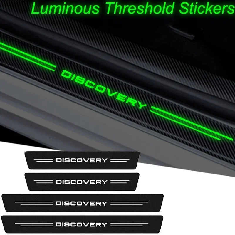 Luminous Car Interior Sill Decals Stickers Door Trunk Threshold Anti-scratches Film for Land Rover Discovery Emblem 2 3 4 5 1