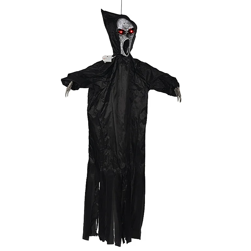 

Halloween decoration screaming scarecrow voice-activated luminous sound pendant bar haunted house