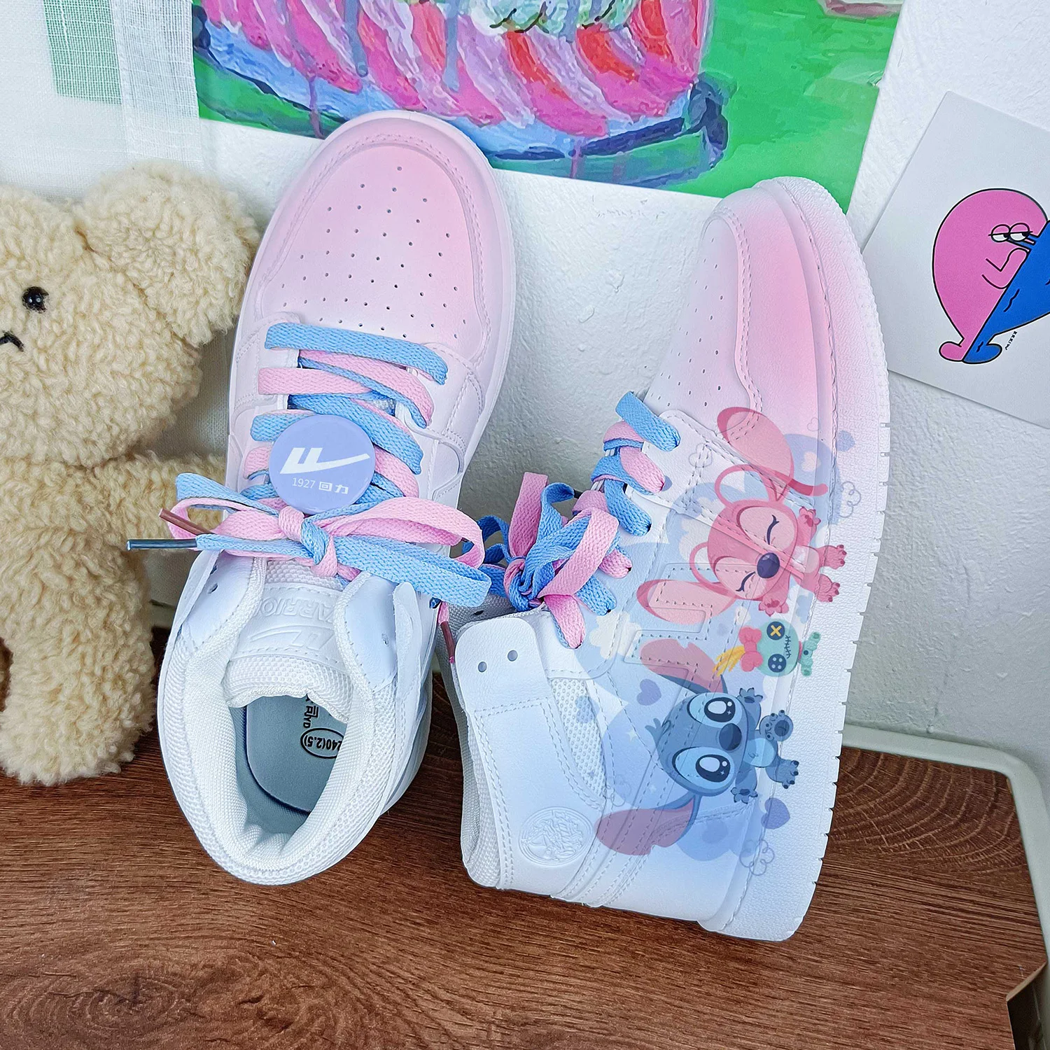 New Disney cartoon women princess Stitch cute Casual shoes non-slip soft bottom sports shoes for girl gift