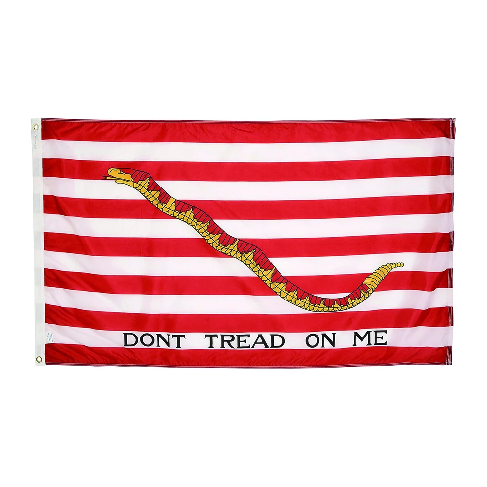 US Flag Store 1st Navy Jack Flag, 3 by 5-Feet, Don't Tread on Me