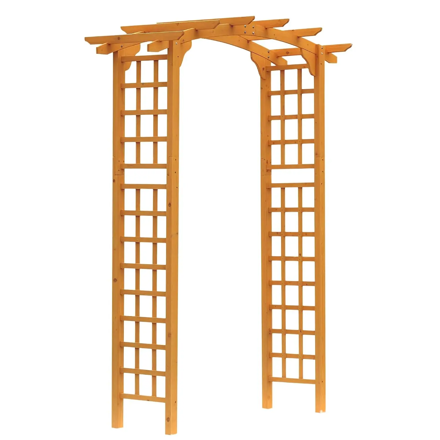 90in Wood Garden Arbor Arch with Trellis Wall Decor for Party, Customized