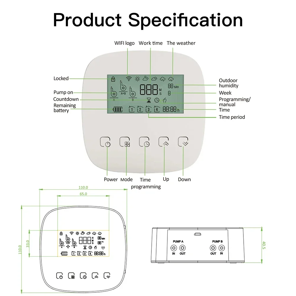 Tuya Rega Inteligente, Sistema Automático de Irrigação Micro-gotejamento, Sistema Controlador de Plantas, Alexa Google