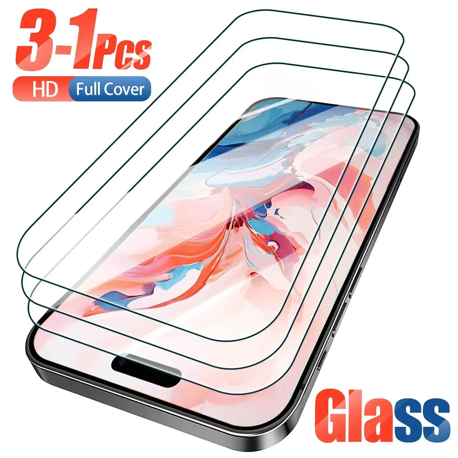 

3-1Pcs Tempered Glass Screen Protector For 16 Plus 11 13 14 15 Pro Max 16E SE4 X XS XR 12 Mini Compatible With Iphone