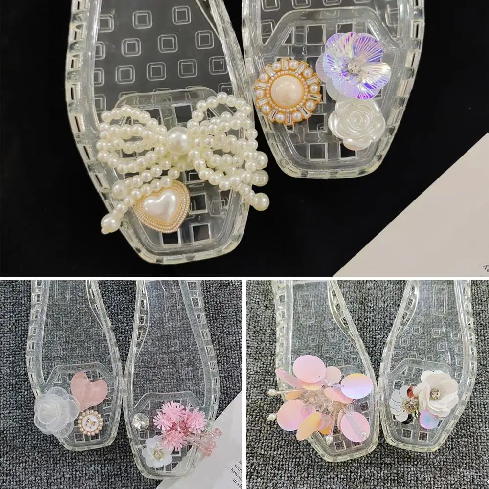 

Flower Shoe Buckles Shiny Shoe Ornaments Shoes Accessories Tassel Pendant Show Sweet Fashion Cool Crystal Shoes Clips