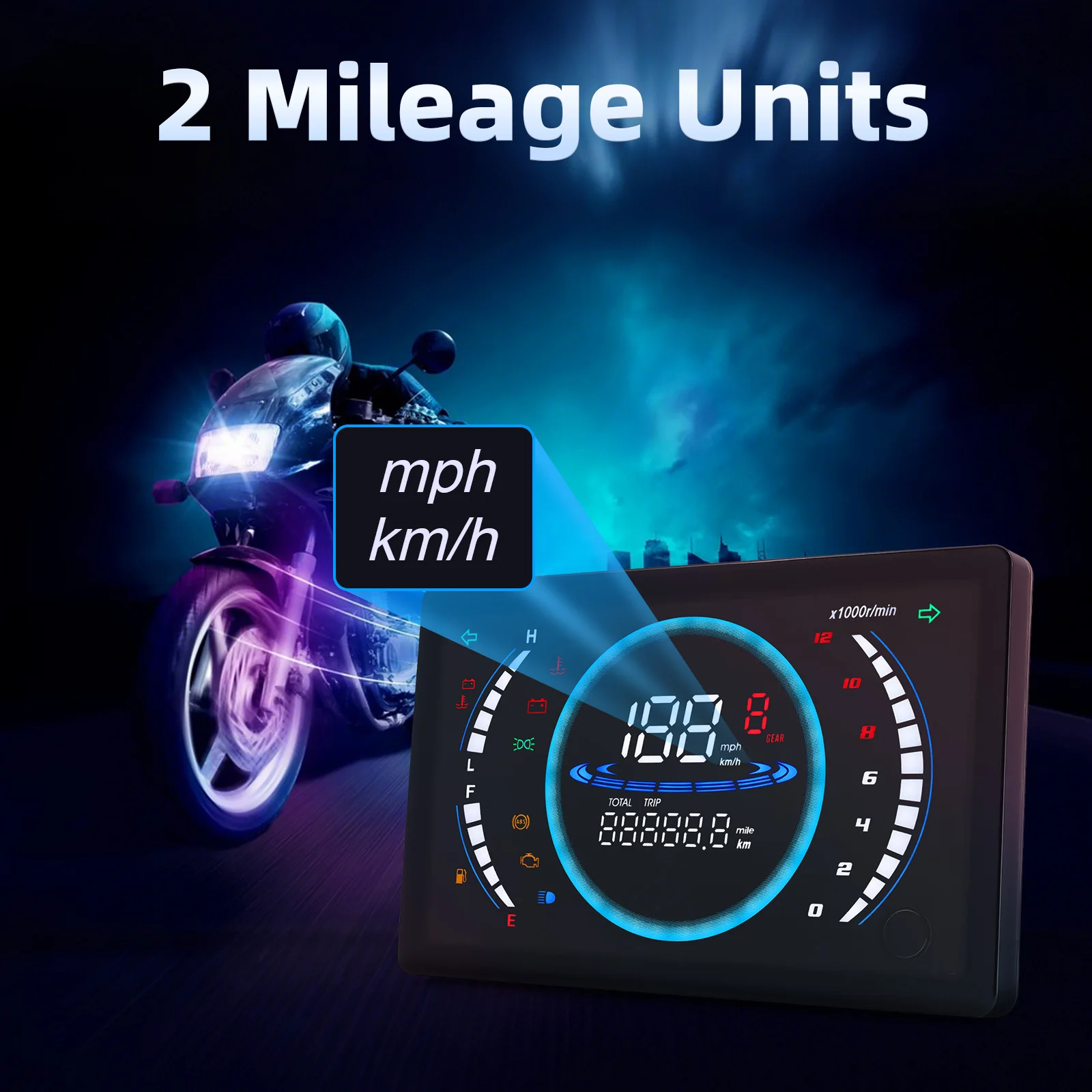 12V Universal LED Digital Motorcycle Speedometer RPM Motorcycle Dashboard With Temperature Gear 199km/h Motor Instrument