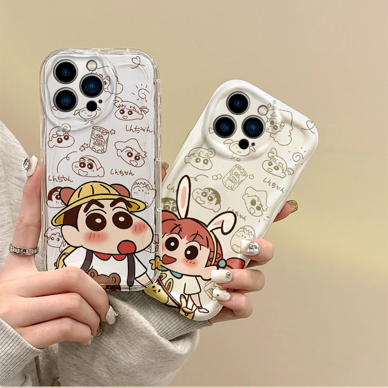 

Lovely C-Crayon S-ShinChan Phone Case For iPhone 15 14 13 12 11 Pro Max 15 14 8 7 6 Plus XR X XS Max 8 7 6 Liquid Silicone Cover
