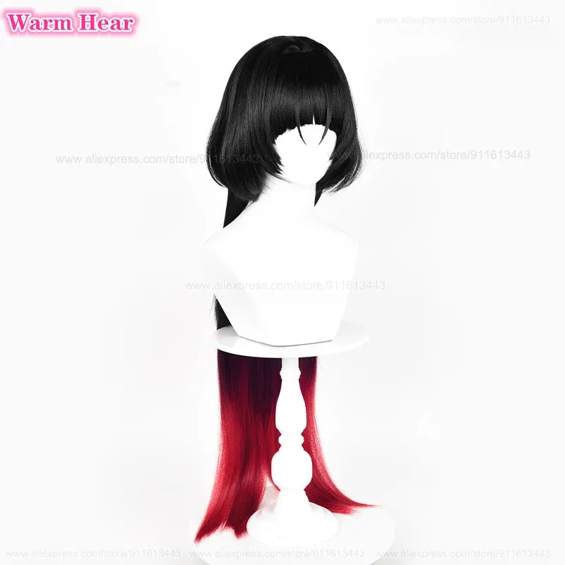 لعبة جين دو الاصطناعية 90 سنتيمتر طويل أسود أحمر مختلط اللون قنديل البحر تصفيفة الشعر تأثيري أنيمي شعر مستعار مقاومة للحرارة الشعر هالوين الباروكات