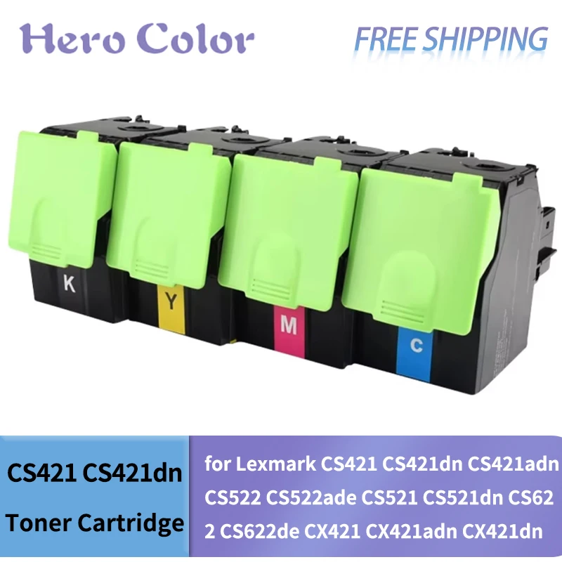 8.5K 5K Toner Cartridge for Lexmark CS421 CS421dn CS421adn CS522 CS522ade CS521 CS521dn CS622 CS622de CX421 CX421adn CX421dn