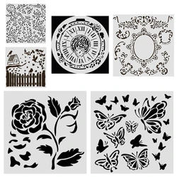 Clock and Butterfly Shaped Layered Stencils Drawing for Scrapbooking Embossing Molds DIY Paper Card Album