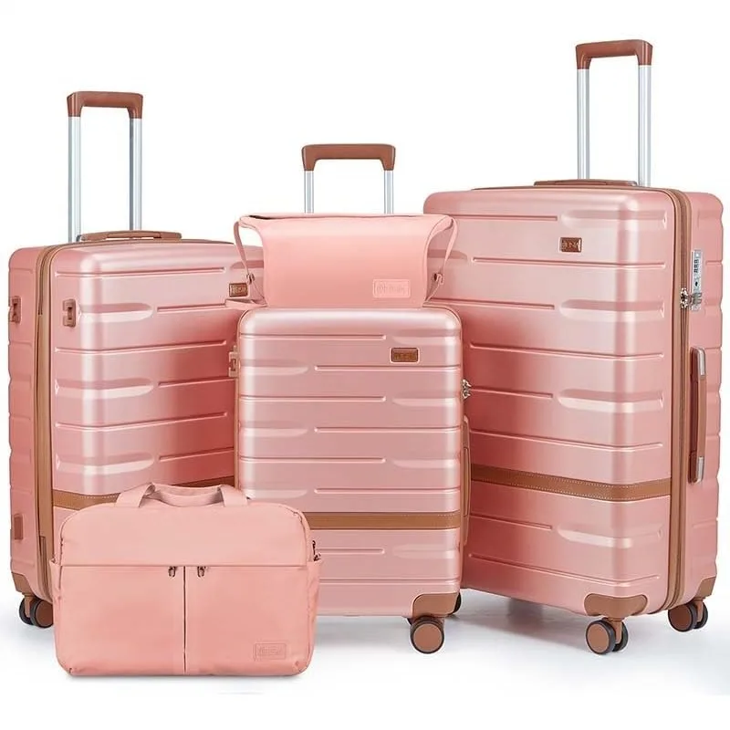 

3 Piece Hardside Luggage Set with TSA Lock for Travel, PC+ABS Carry On Suitcase with YKK Zippers and Spinner Wheels