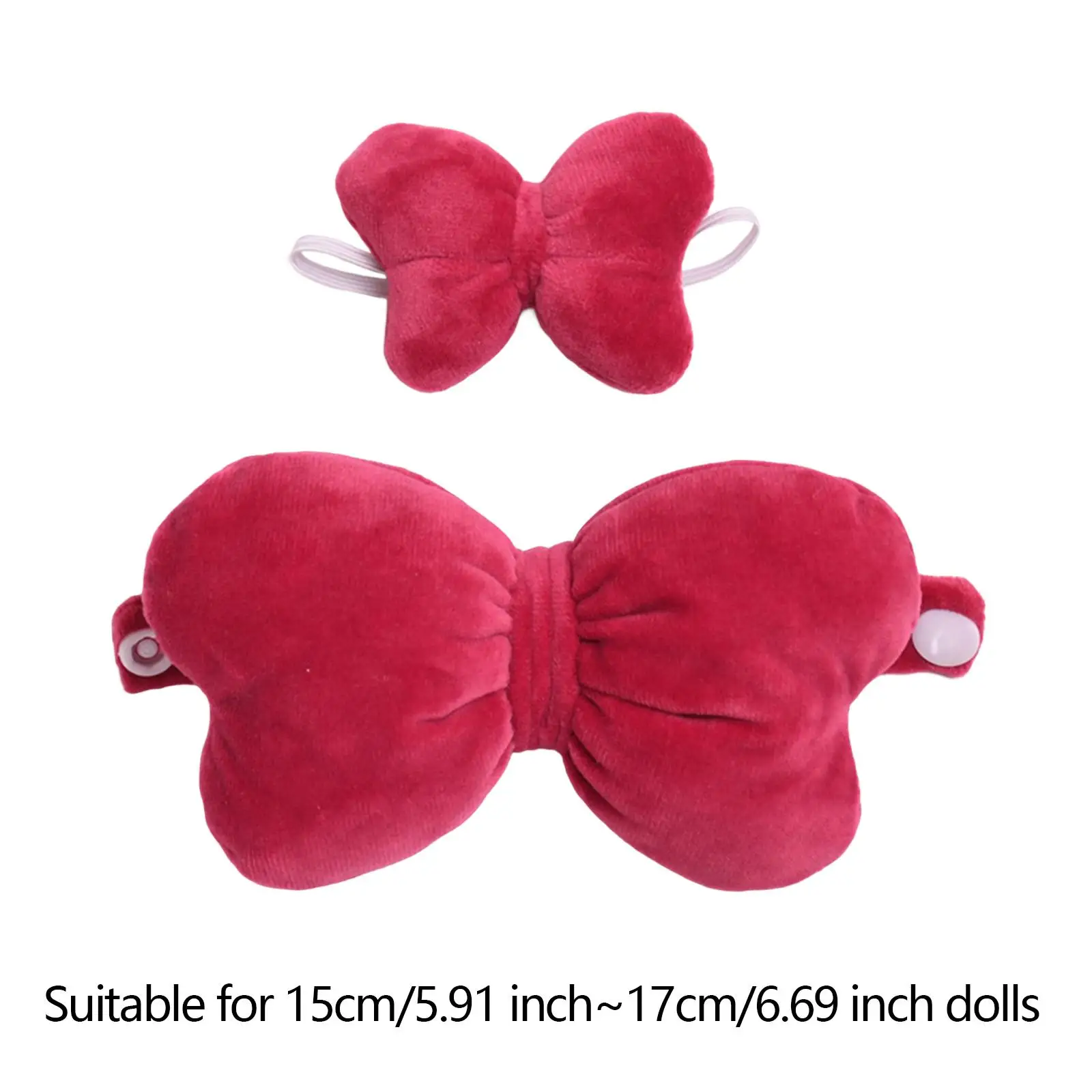 2x Dolls Bow Wing with Hairband, Miniature Clothes Accs, Handmade Clothing for 15-17cm Dolls Dress up Halloween Gifts