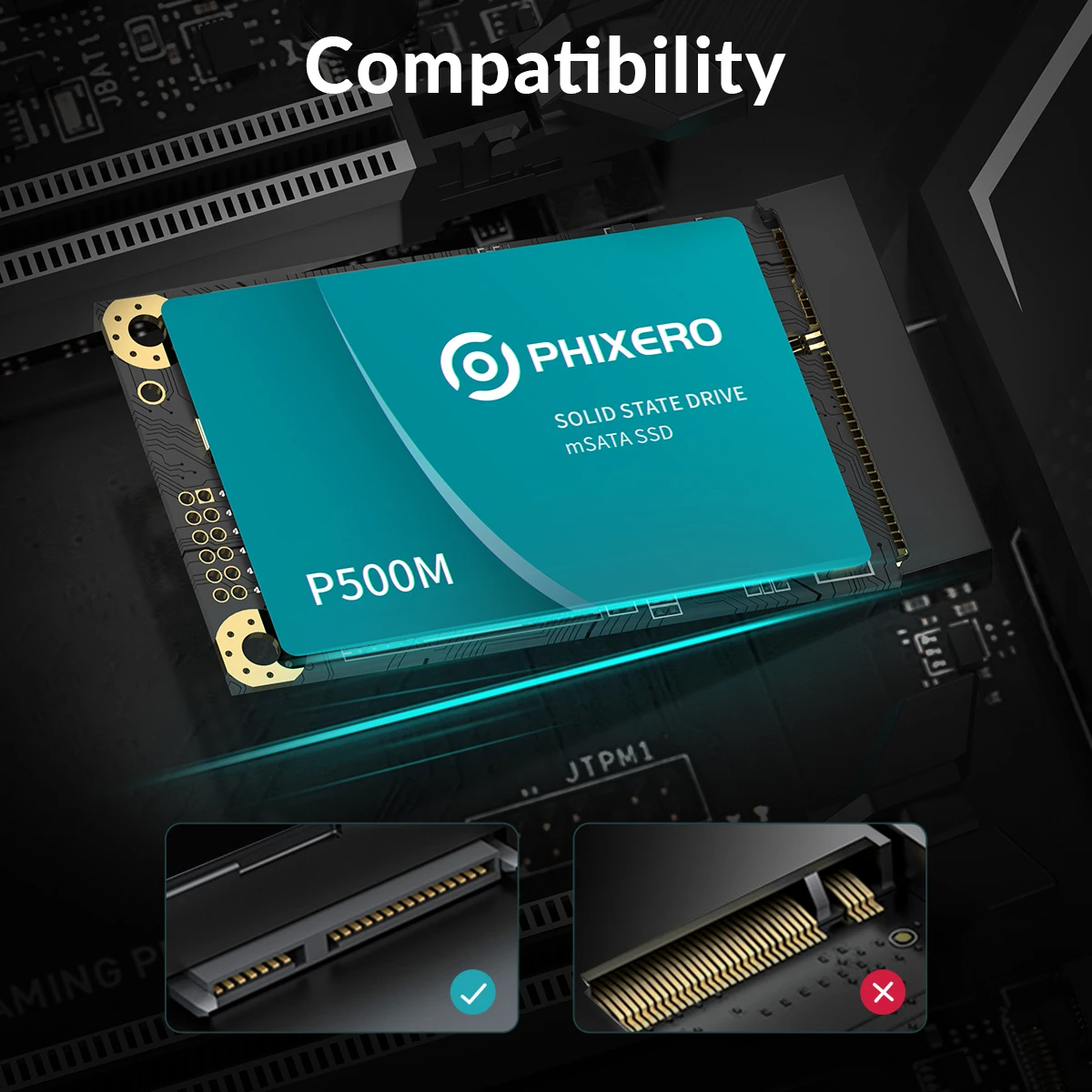 PHIXERO P500M 128GB 256GB 512GB 1TB NAND mSATA 2.5 Inch Internal SSD